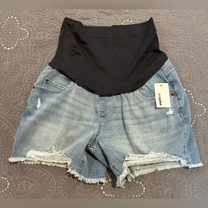 Sonoma Women’s Blue Distressed Maternity Jean Shorts NWT Size 14 Maternity
